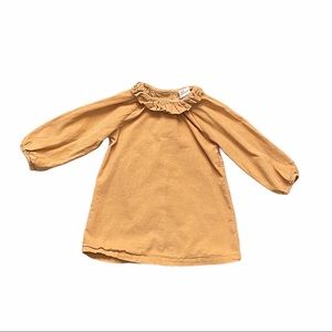 H&M light corduroy ruffle collar dress 6-9 months